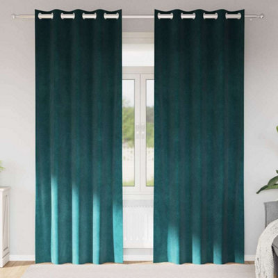 Berkfield Curtains Dark Green Polyester 140 X 260 Cm Curtains Rectangular - image 1