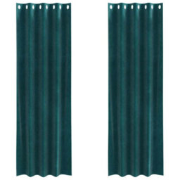Berkfield Curtains Dark Green Polyester 140 X 260 Cm Curtains Rectangular - thumbnail 2