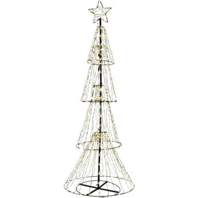 Pegdev - Pdl - Christmas Pre Lit 3D Tree With 310 Warm Leds, 8-Pattern Timer, Star Top, Black Frame, 5M Lead, Indoor/outdoor, 1.5M - image 1