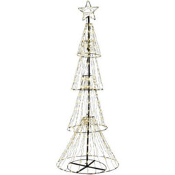Pegdev - Pdl - Christmas Pre Lit 3D Tree With 310 Warm Leds, 8-Pattern Timer, Star Top, Black Frame, 5M Lead, Indoor/outdoor, 1.5M - thumbnail 1