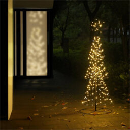 Pegdev - Pdl - Christmas Pre Lit 3D Tree With 310 Warm Leds, 8-Pattern Timer, Star Top, Black Frame, 5M Lead, Indoor/outdoor, 1.5M - thumbnail 3