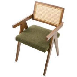 Beliani Set Of 2 Dining Chairs Ava Wood Brown/ Green - thumbnail 8