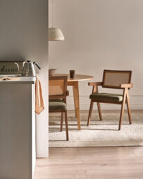 Beliani Set Of 2 Dining Chairs Ava Wood Brown/ Green - thumbnail 2
