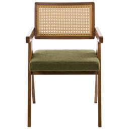 Beliani Set Of 2 Dining Chairs Ava Wood Brown/ Green - thumbnail 6