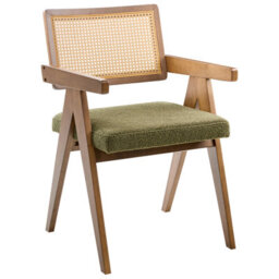 Beliani Set Of 2 Dining Chairs Ava Wood Brown/ Green - thumbnail 5