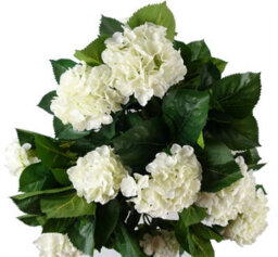 Leaf Artificial 75Cm White Bush Hydrangea Plant Potted - thumbnail 3
