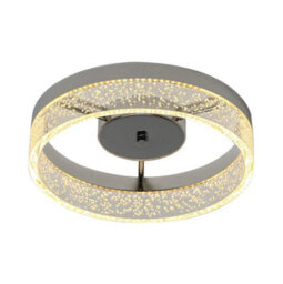 Modern Led Flush Ceiling Light Silver 20W Warm White 29.6Cm