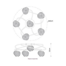 Cosylyte Mirri 6 Light Modern Glass Beaded Shade Ceiling Light - Chrome Base - thumbnail 7