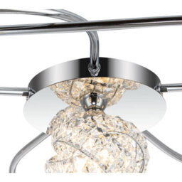 Cosylyte Mirri 6 Light Modern Glass Beaded Shade Ceiling Light - Chrome Base - thumbnail 4