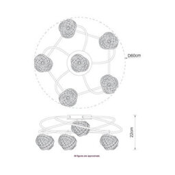 Cosylyte Mirri 6 Light Modern Glass Beaded Shade Ceiling Light - Chrome Base - thumbnail 6
