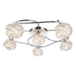 Cosylyte Mirri 6 Light Modern Glass Beaded Shade Ceiling Light - Chrome Base - thumbnail 3