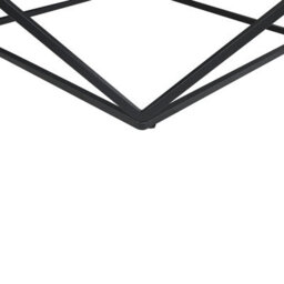 Beliani Side End Table 50 X 50 Cm Beige Marble-Look Top With Black Metal Frame - thumbnail 6
