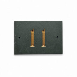 Green Slate House Number 11 With Gold Infill 14 X 9Cm - thumbnail 1