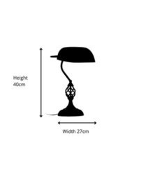 Lighting Supermarket Kingswood Barley Twist Traditional Bankers Lamp - Opal Glass Shade - thumbnail 5