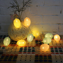 My Smart Buy Easter Egg Colourful String Lights, 10 Warm White Led Multicolour Battery Indoor Spring Decoration - thumbnail 3