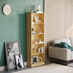 Lassic Vida Designs Cambridge Oak 5 Tier Extra Large Bookcase Freestanding Shelving Unit (H)1750mm (W)600mm (D)240mm - thumbnail 3