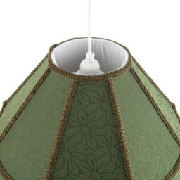 Happy Homewares Classic Forest Green Floral Jacquard Victorian Empire Pendant Shade - thumbnail 5