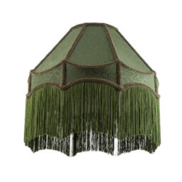 Happy Homewares Classic Forest Green Floral Jacquard Victorian Empire Pendant Shade - thumbnail 2