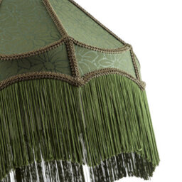 Happy Homewares Classic Forest Green Floral Jacquard Victorian Empire Pendant Shade - thumbnail 3