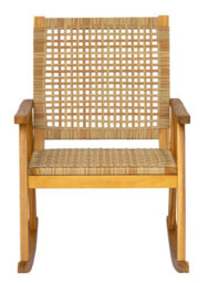 Nordlys Acacia Wood And Rope Rocking Chair Exotic Boho Outdoor - thumbnail 4