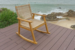 Nordlys Acacia Wood And Rope Rocking Chair Exotic Boho Outdoor - thumbnail 7