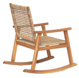 Nordlys Acacia Wood And Rope Rocking Chair Exotic Boho Outdoor - thumbnail 5