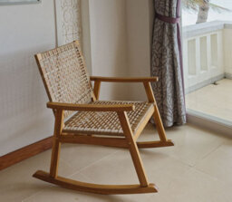 Nordlys Acacia Wood And Rope Rocking Chair Exotic Boho Outdoor - thumbnail 3