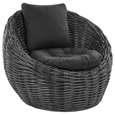Beliani Garden Chair Lerici Rattan Black - image 1