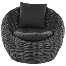 Beliani Garden Chair Lerici Rattan Black - thumbnail 4