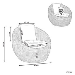 Beliani Garden Chair Lerici Rattan Black - thumbnail 3