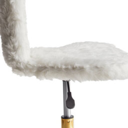 Beliani Desk Chair Margate Faux Fur White - thumbnail 6