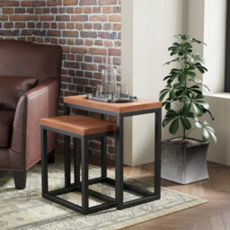 Rest Relax Sierra Acacia Nest Of 2 Tables Brown - thumbnail 3