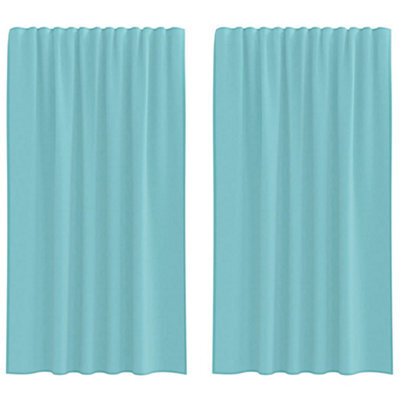 Berkfield Durable Voile Curtains With Rod Pockets 2 Pcs Turquoise - image 1