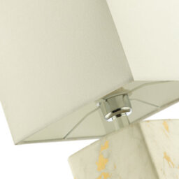 Happy Homewares Designer Square Ceramic Table Lamp With Gold Marble Effect Finish - thumbnail 4