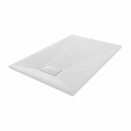 Sundaze 1200 X 800mm Smc White Rectangle Slate Effect Shower Tray With Fluidmaster 90mm Fast Flow Waste - thumbnail 3