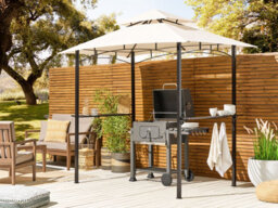 Beliani Gazebo Naro Metal 240 Cm 148 Cm Beige - thumbnail 2