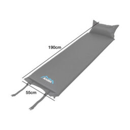 Andes Self Inflating Camping Travel Mat With Pillow Hiking Roll Mattress Black - thumbnail 8