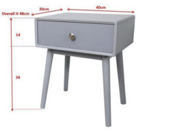 Aspect Furniture Niva Bedside Table With One Drawer ,grey - thumbnail 5