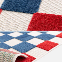 Sweeek - Checkered Indoor/outdoor Rug Blue And Red 290X200Cm - Octave - thumbnail 4