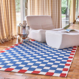 Sweeek - Checkered Indoor/outdoor Rug Blue And Red 290X200Cm - Octave - thumbnail 3