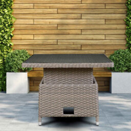 Dellonda Chester Rattan Height Adjustable Garden Dining Table, 90X90Cm, Brown - thumbnail 2