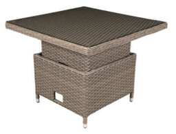 Dellonda Chester Rattan Height Adjustable Garden Dining Table, 90X90Cm, Brown - thumbnail 9