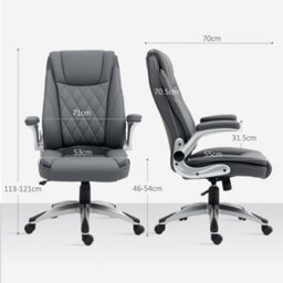 Vinsetto High Back Executive Office Chair Home Swivel Dark Grey - thumbnail 3