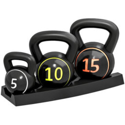 Sportnow Set Of Three Kettlebell Weights With Storage Tray, 2.2Kg, 4.5Kg, 6.8Kg - thumbnail 2