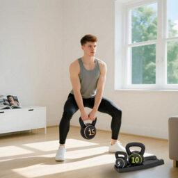 Sportnow Set Of Three Kettlebell Weights With Storage Tray, 2.2Kg, 4.5Kg, 6.8Kg - thumbnail 7
