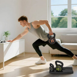 Sportnow Set Of Three Kettlebell Weights With Storage Tray, 2.2Kg, 4.5Kg, 6.8Kg - thumbnail 8