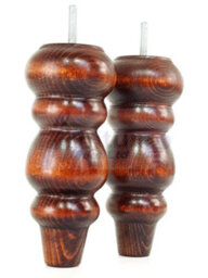 L&F Solid Wood Turned Furniture Feet 200mm High Mahogany Wash Replacement Legs Set Of 4  M10 Pkc220L - thumbnail 7