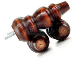 L&F Solid Wood Turned Furniture Feet 200mm High Mahogany Wash Replacement Legs Set Of 4  M10 Pkc220L - thumbnail 5