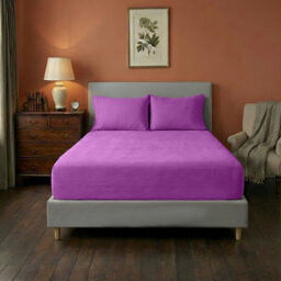 Ameha Plain Dyed Purple Fitted Sheet 30Cm Extra Deep Pocket Soft Touch Easy Care Durable Bed Fitted Sheets King, 152 X 200 Cm - thumbnail 6