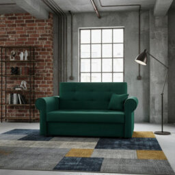 Viva Ii Sofa Bed With Sleeping Function Bedding Storage Hydrophobic Fabric Metal Legs 148X85X98Cm Green